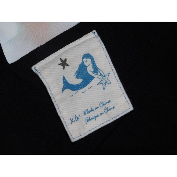 ANTHROPOLOGIE MERMAID TAG WOMENS SIZE: S BLACK FRONT TIE - Picture 4 of 10